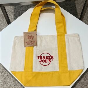 Trader Joe's Canvas Mini Tote yellow